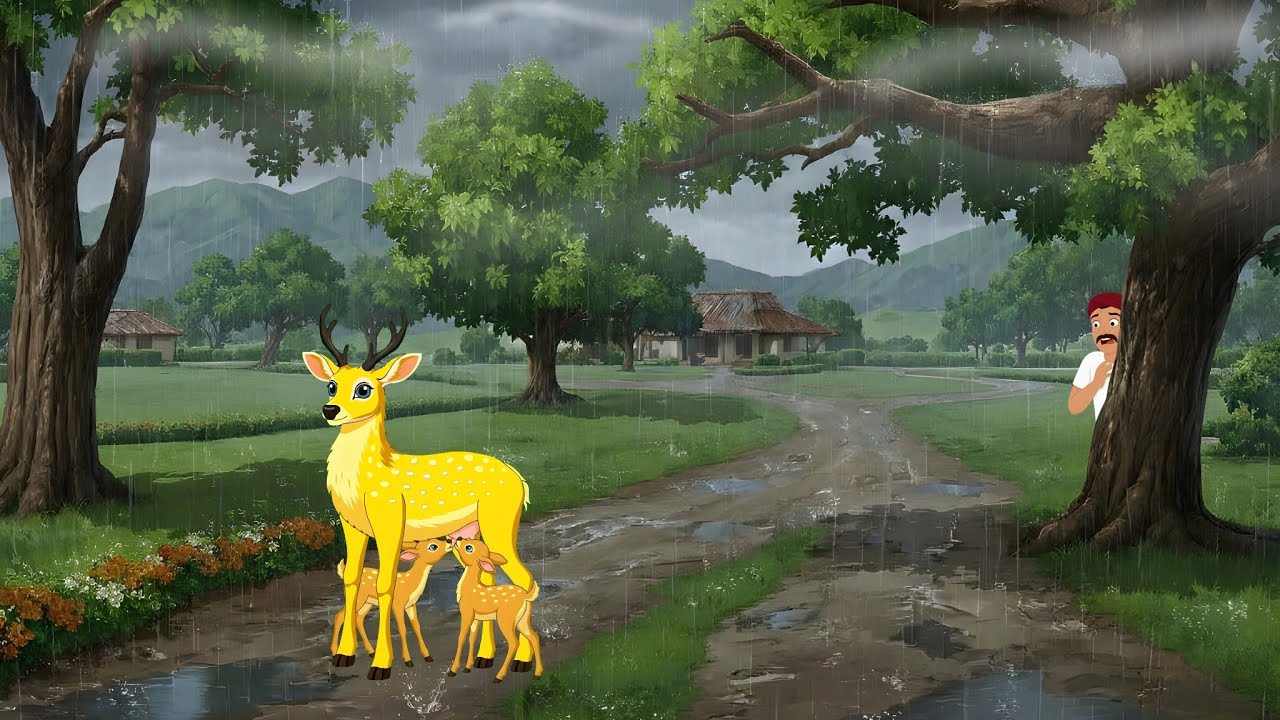 ठंड मैं बारिश का कहर ओर रहस्यमय सोने की हिरन ।Hindi Kahaniya | Cartoon Story | Moral Stories |kahani