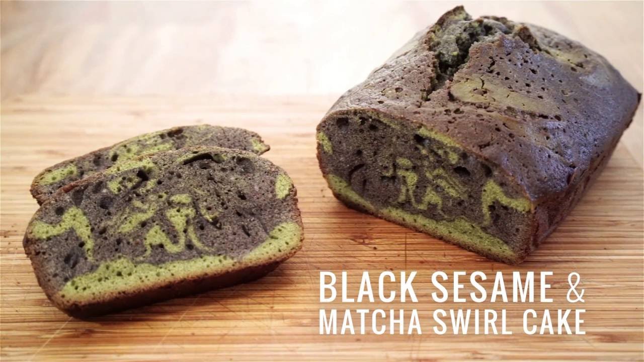 Black Sesame & Matcha Swirl Cake