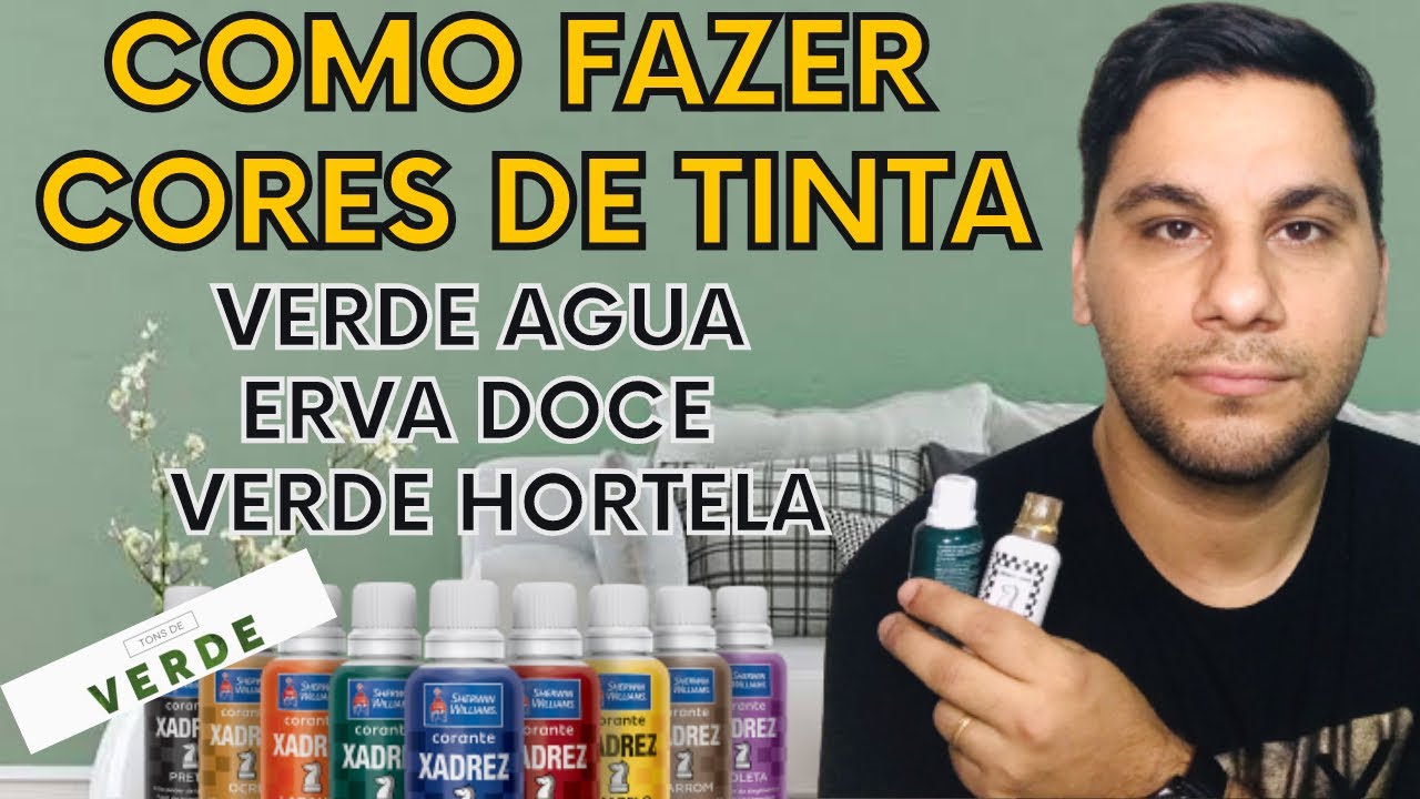 COMO FAZER CORES DE TINTA COM CORANTE - VERDE ÁGUA, ERVA DOCE, VERDE HORTELÃ - tons de verde