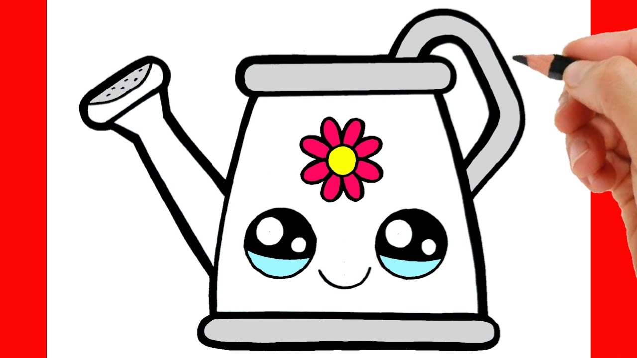 DRAWING A watering can KAWAII EASY