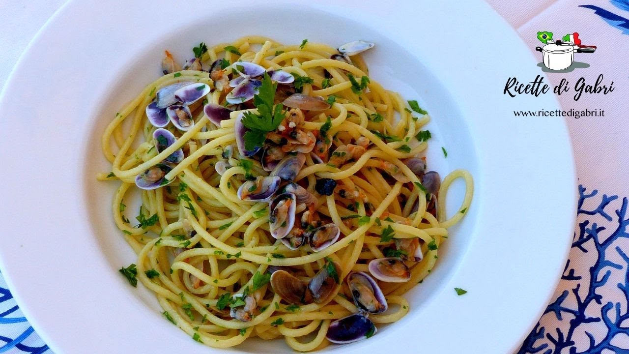 PASTA SPAGHETTI CON LE TELLINE Ricetta Classica romana FACILE  e VELOCE- RICETTE DI GABRI