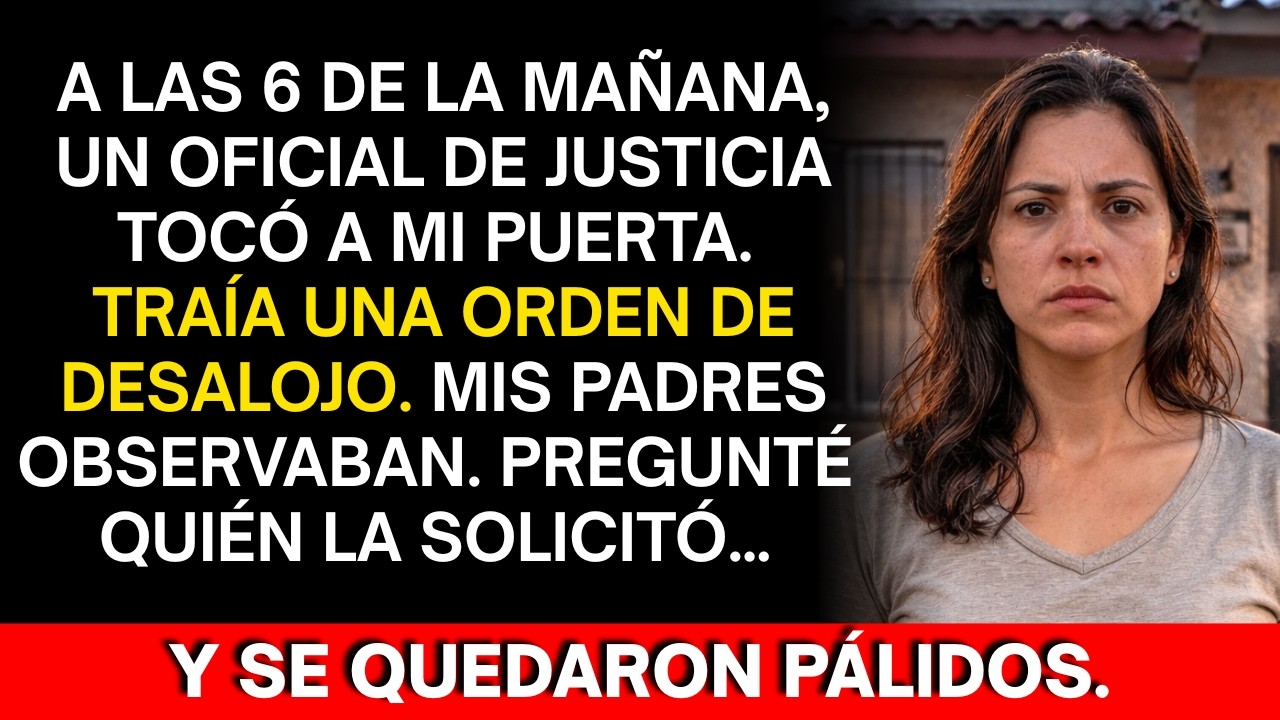 Un oficial de justicia llegó a las 6 con una orden de desalojo — mis padres lo hicieron a espaldas…