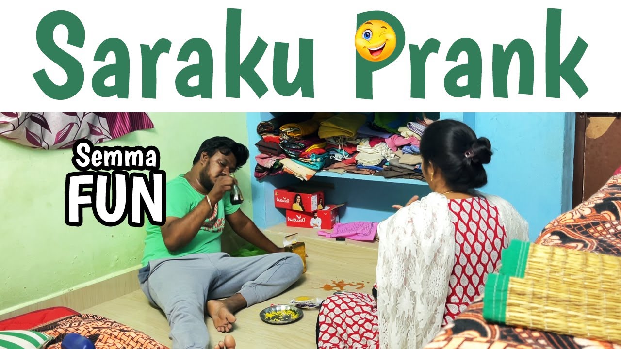 SARAKU (Alcohol) PRANK on wife - Dont Miss the End 😁😝 | Semma Fun | Kumaran Divya