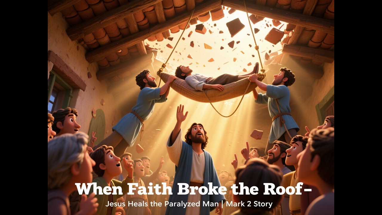 When Faith Broke the Roof| Jesus Heals the Paralyzed Man | Mark 2 | Bible Stories Animation for Kids