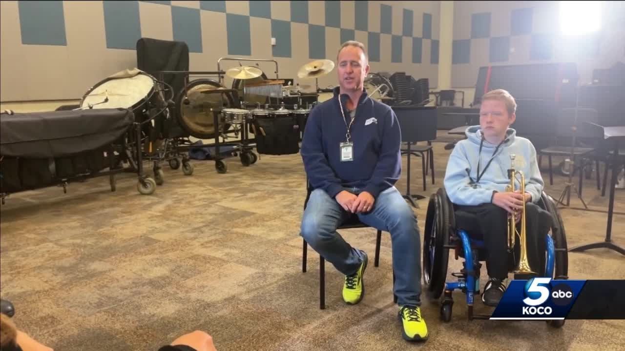 Southmoore High School band director helps student using wheelchair fulfill dream