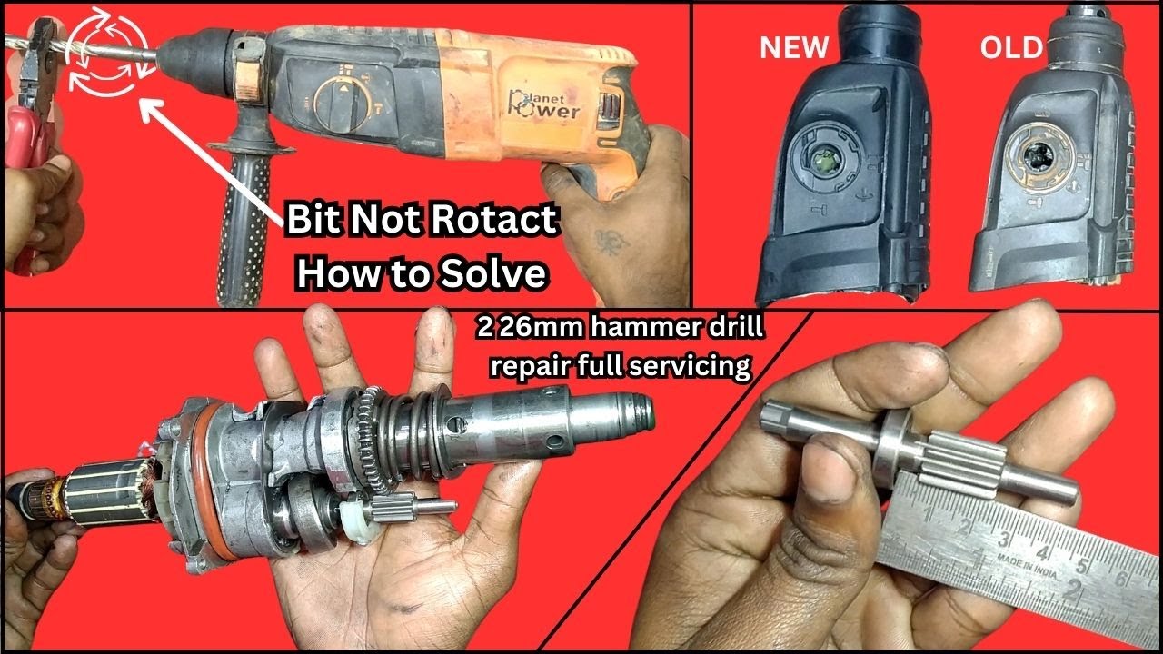 2 26mm hammer drill bit not rotate how to solve || repair hammer drill hammering problem solve