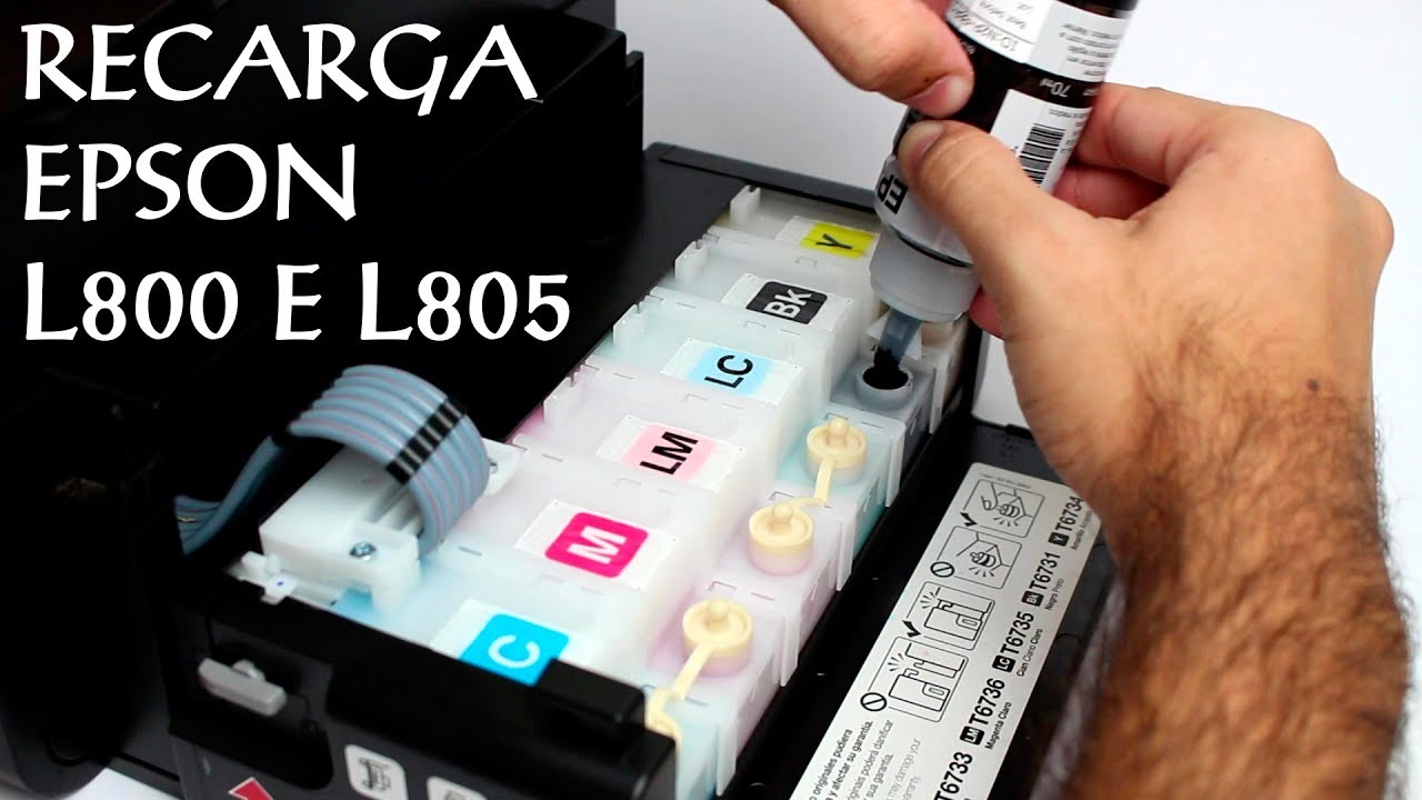 COMO RECARREGAR IMPRESSORA TANQUE DE TINTA EPSON L800, L805