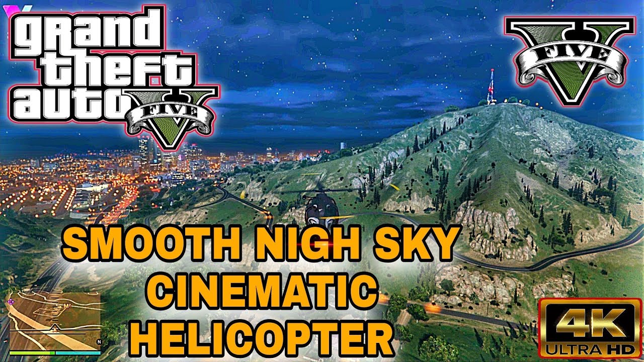 Smooth Midnight Helicopter Flight in GTA 5 | 4K Volatus