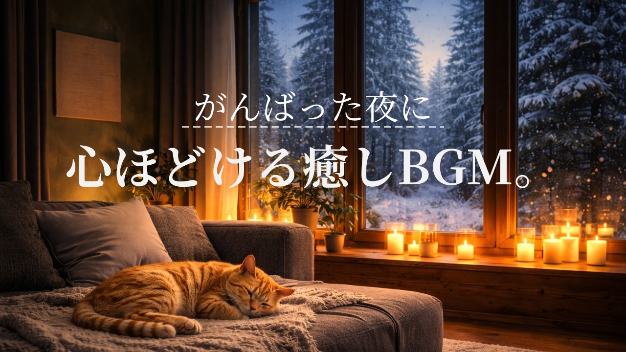 【夜の癒しBGM】がんばった夜に、心ほどける灯り。｜Gentle Lo-Fi Guitar (1H) ❄️🕯️