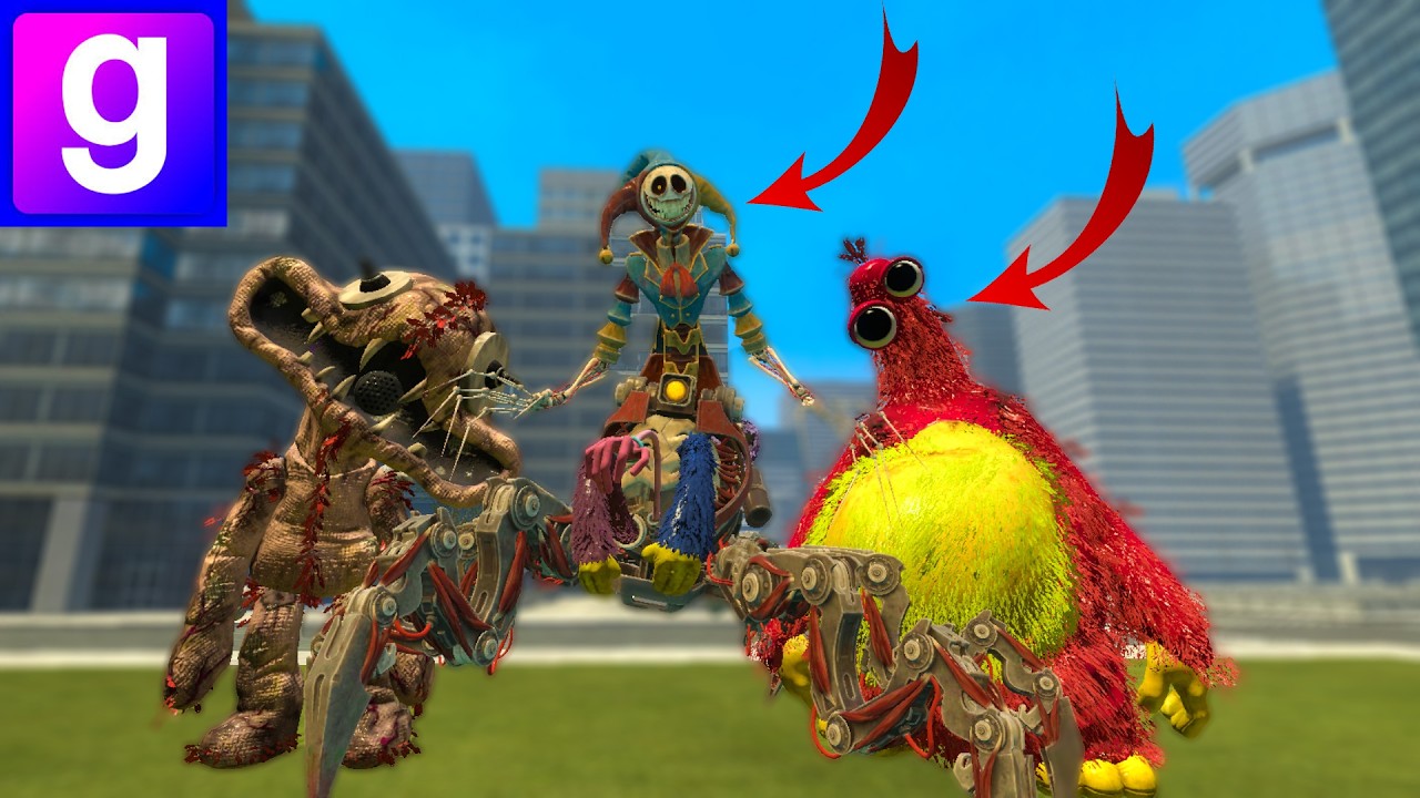GMod Poppy Playtime Chapter 5 Prototype and Huggy chase me! in the city