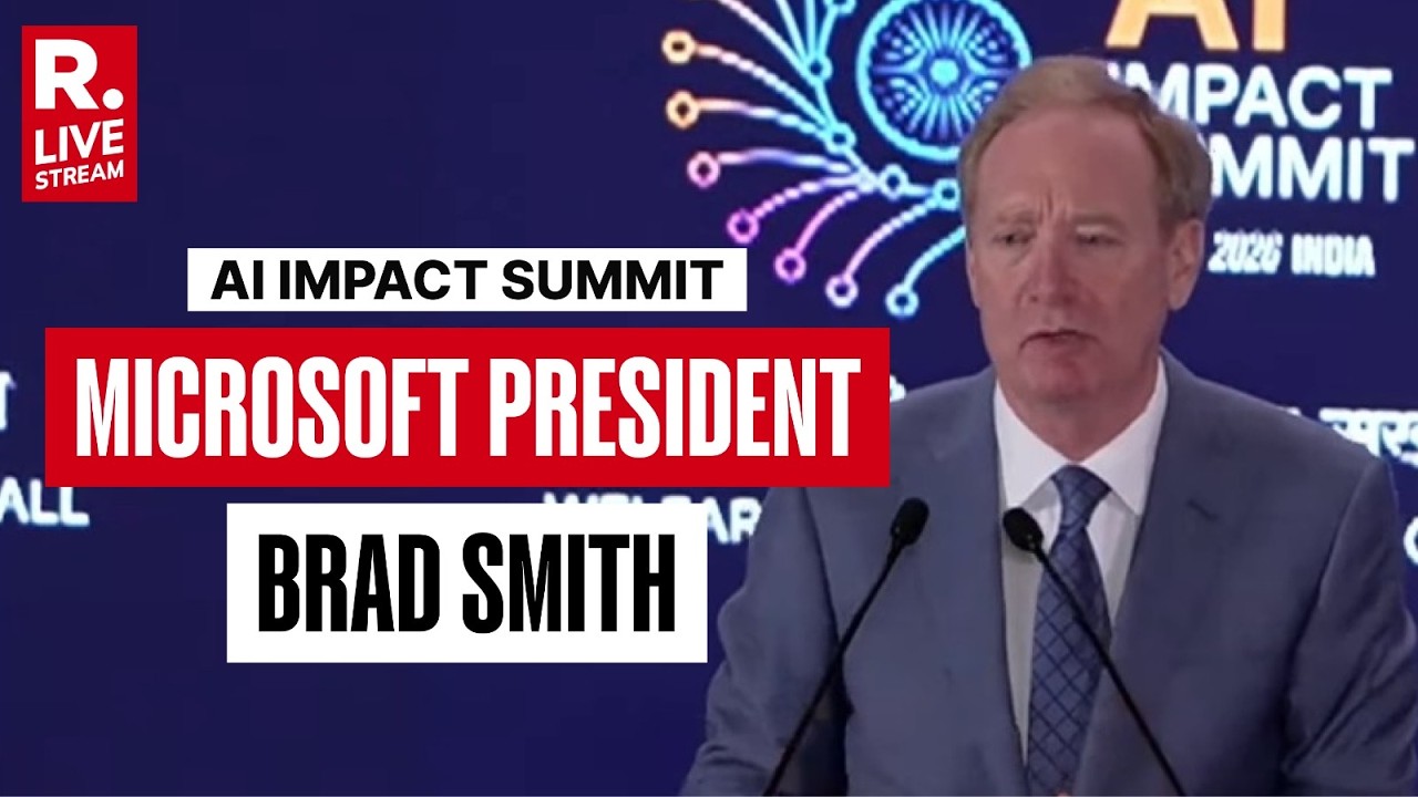 Microsoft President Brad Smith LIVE | India AI Impact Summit 2026 | Delhi | Global South | Tech CEOs