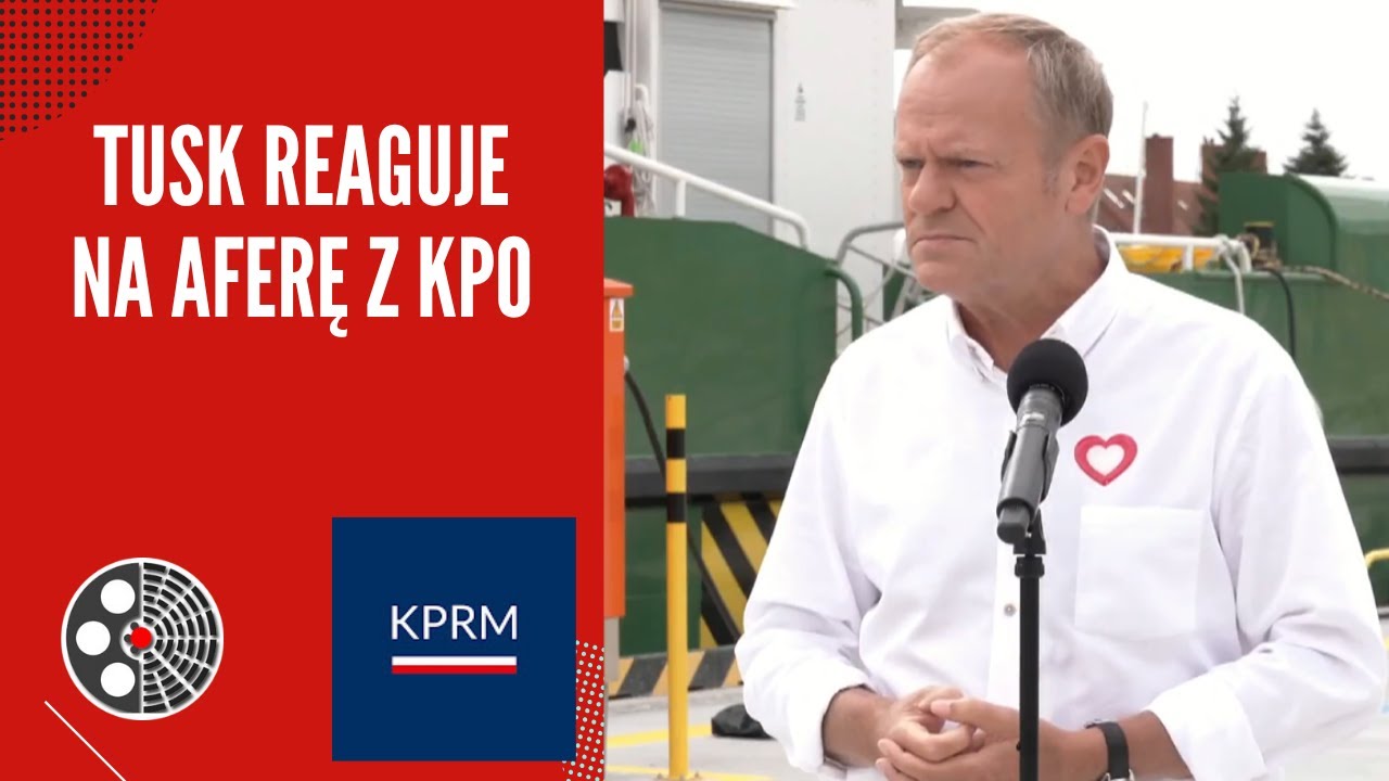 Tusk REAGUJE na AFERĘ z KPO - pytania dziennikarzy