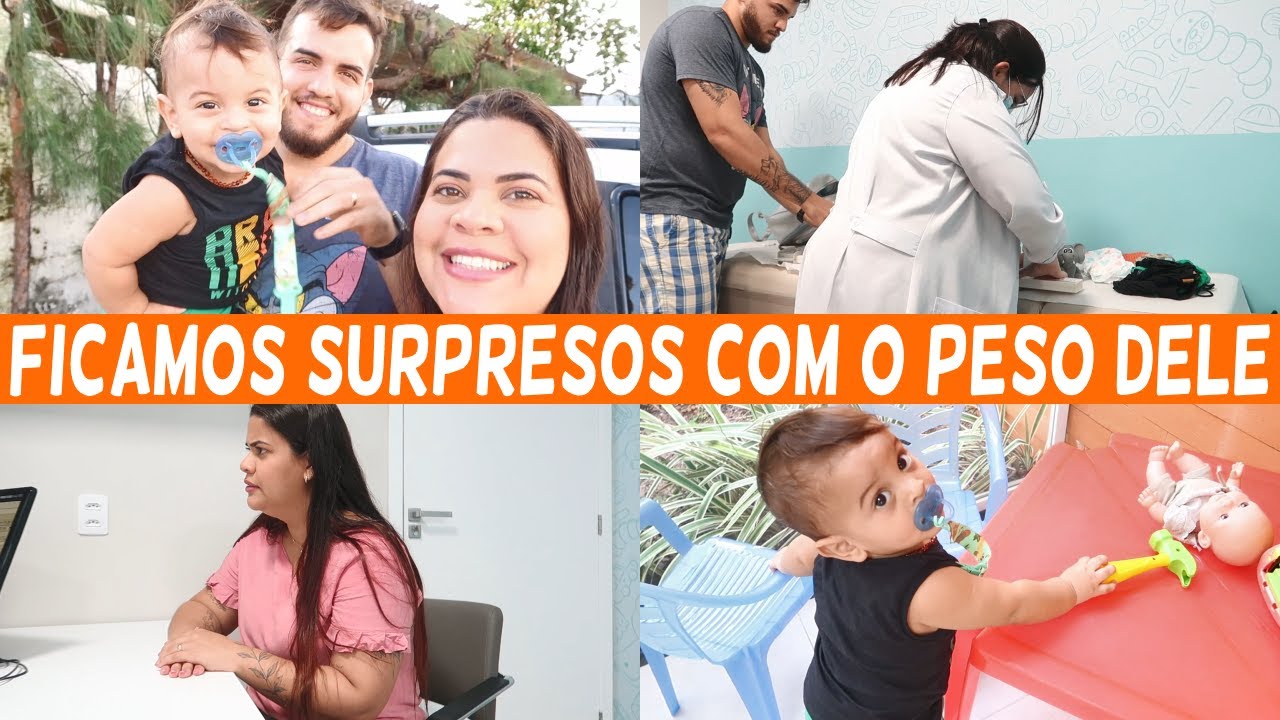 LEVAMOS O BEBÊ PARA CONSULTA DE 1 ANO NA PEDIATRA 😍 FICAMOS SURPRESOS COM O PESO DELE!!