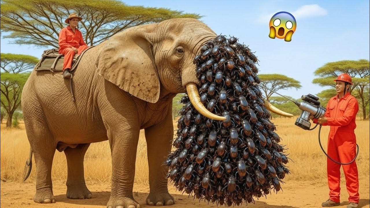 Heroic Rescue Team Saves Brave Baby Elephant From  Swarm of Bees 🐘🐝