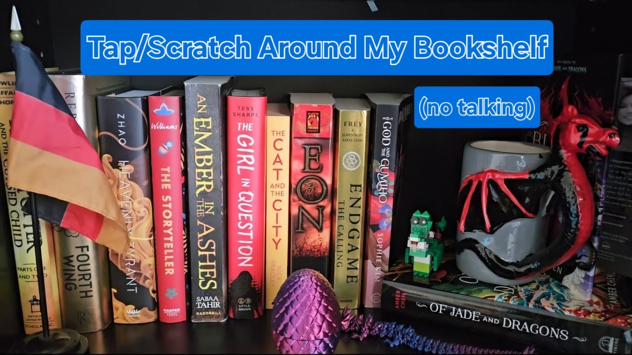 ASMR Tapping & Scratching around my bookshelf; lofi asmr; no talking