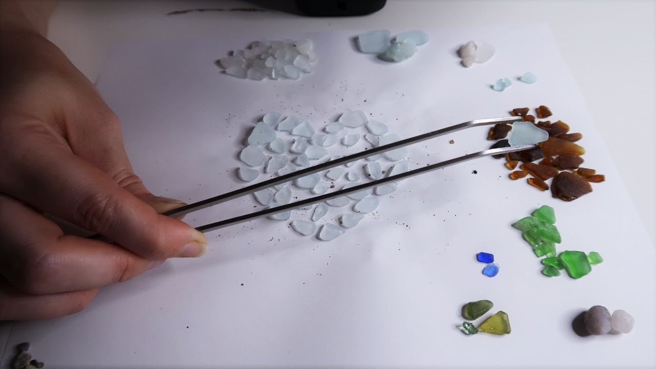 Gently Sorting Sea Glass By Color With Tweezers ~ Whispered ASMR for Sleep & Relaxation