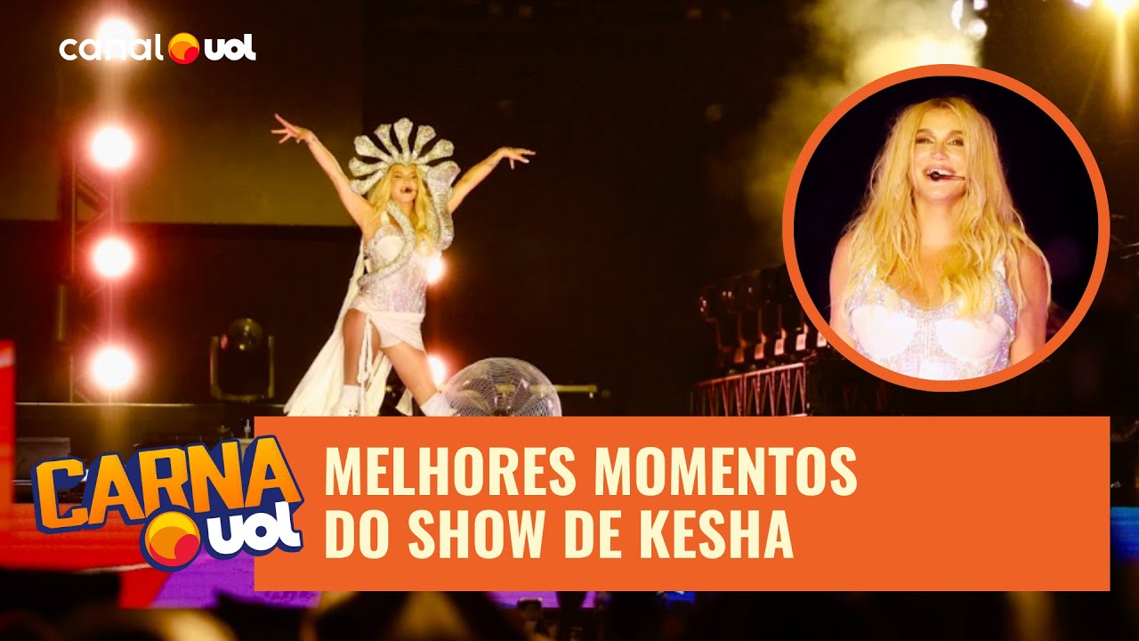 Kesha vive fase 'sem amarras' e usa camisa do Brasil em show do CarnaUOL; veja os melhores momentos
