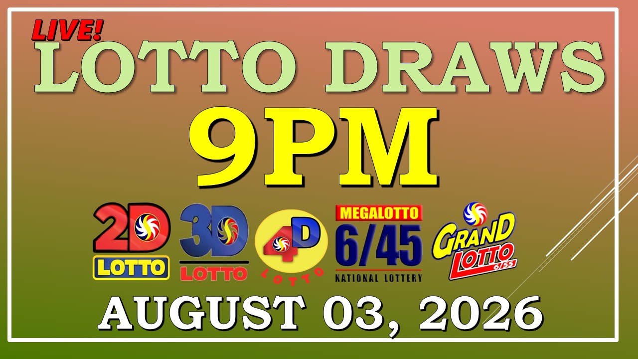 LOTTO RESULT 9PM DRAW ,  AUGUST 03, 2026@LottoResultTV15K