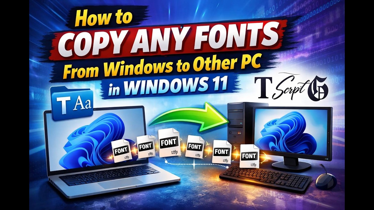 របៀបចម្លងFontអក្សរពីPCមួយទៅPCមួយទៀត​ | How to Copy Fonts from PC to PC in Windows 11 | EPS41