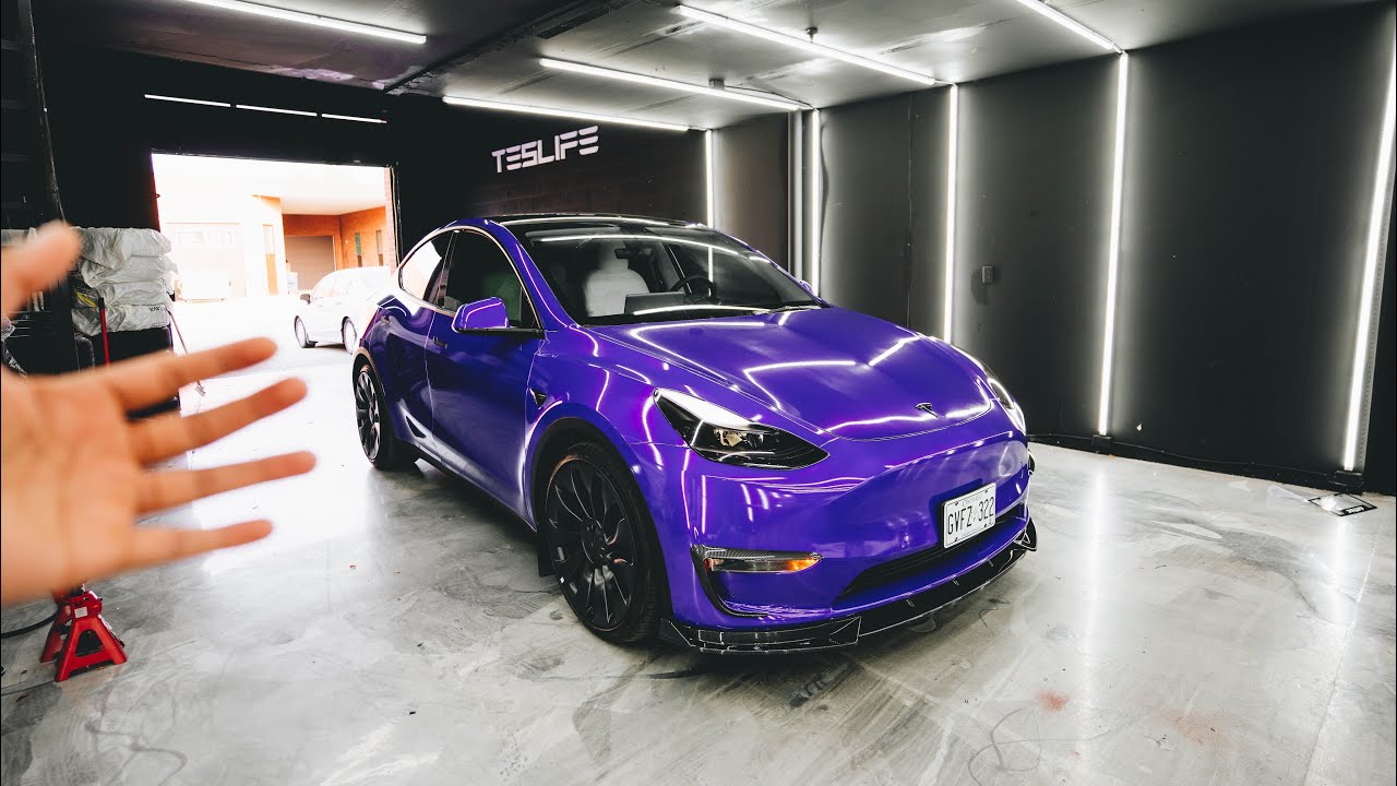 I Wrapped My Tesla Model Y Performance Purple! + Mods ☔