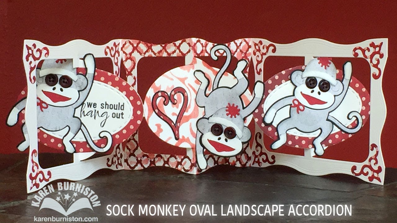Pop it Ups Sock Monkey Oval Landscape Accordion