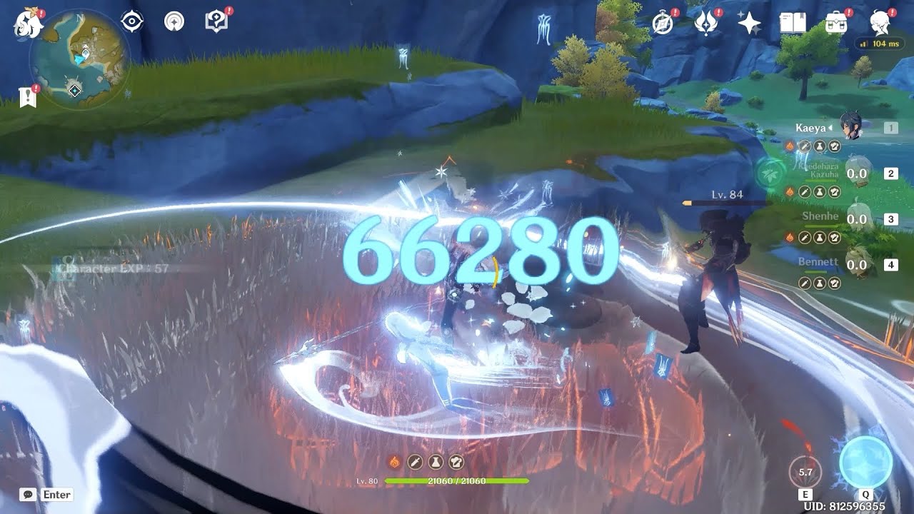 Kaeya's overall damage with Shenhe & without Shenhe (Damage comparison)
