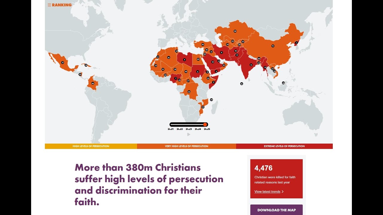 Open Doors World Watch List 2025   Top 10 Countries where Christians suffer extreme persecution