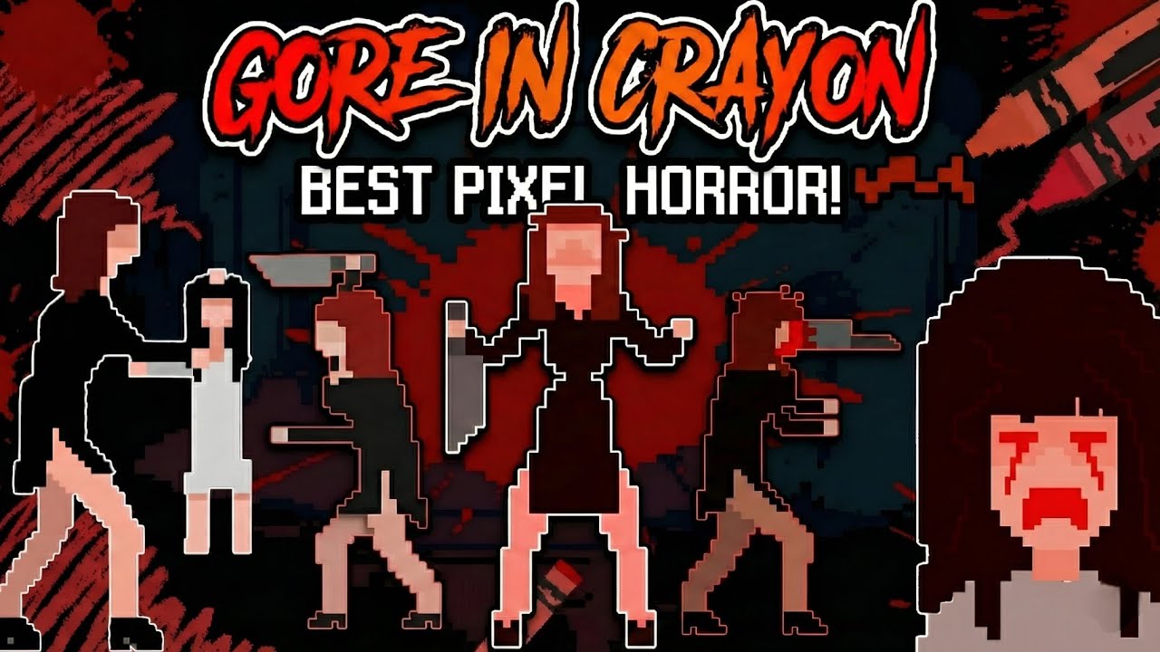 Run from your DRUNK MOM horror game full of BRUTAL KILLS | GORE IN CRAYON All Endings Full Gameplay