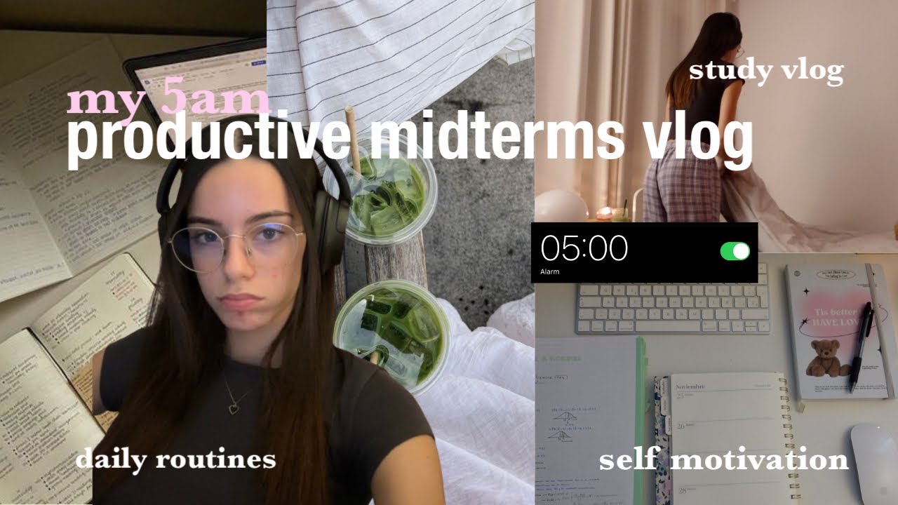 vlog: productive exams days 🍵📖 study vlog, library, motivation, morning routine