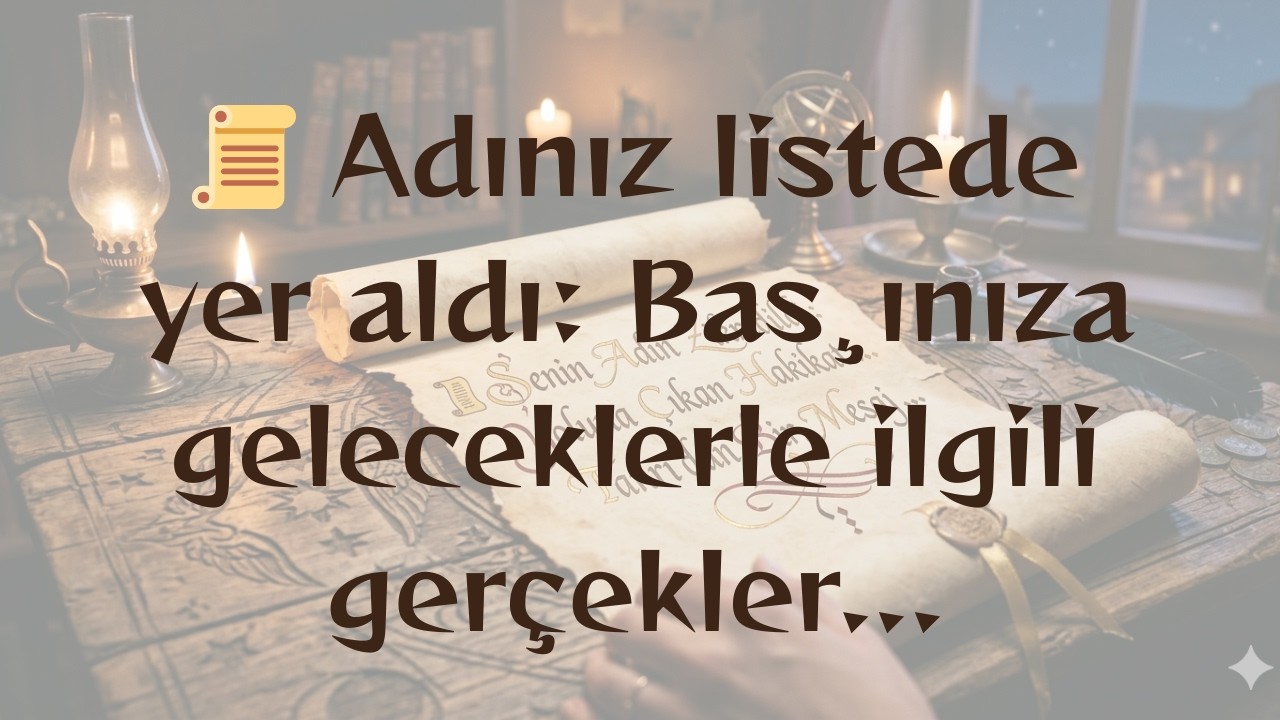 📜 Adınız listede yer aldı: Başınıza geleceklerle ilgili gerçekler...
