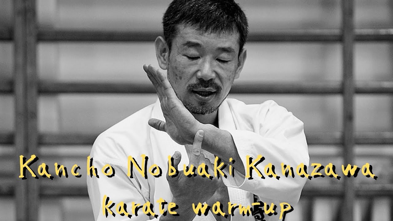 Kancho Nobuaki Kanazawa karate warm-up/junbi undo at Shuhari Karate Association Stoke