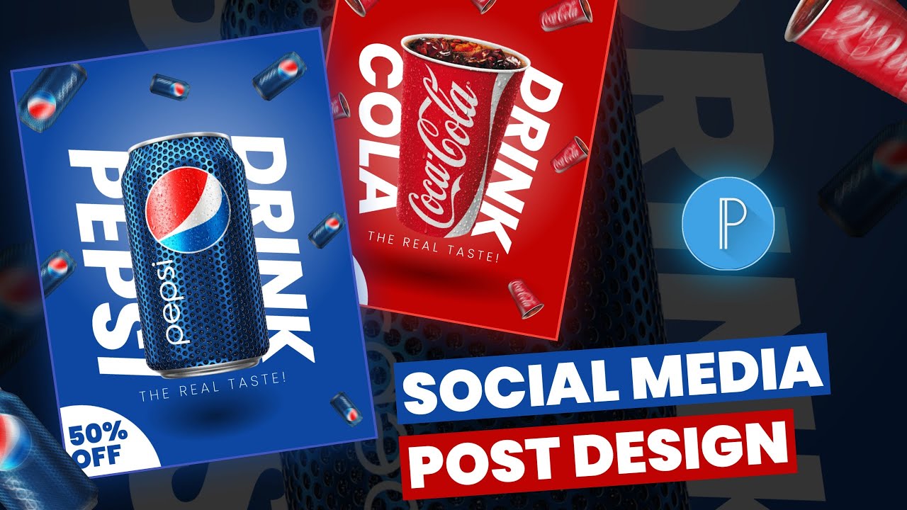 Social Media Post Design In Pixellab | Pixellab Graphic Design Tutorial