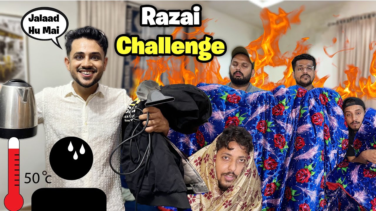 Sab Ki Band Baj Gai || Itni Garmi Mai Razai Challenge Kar Liya 😂