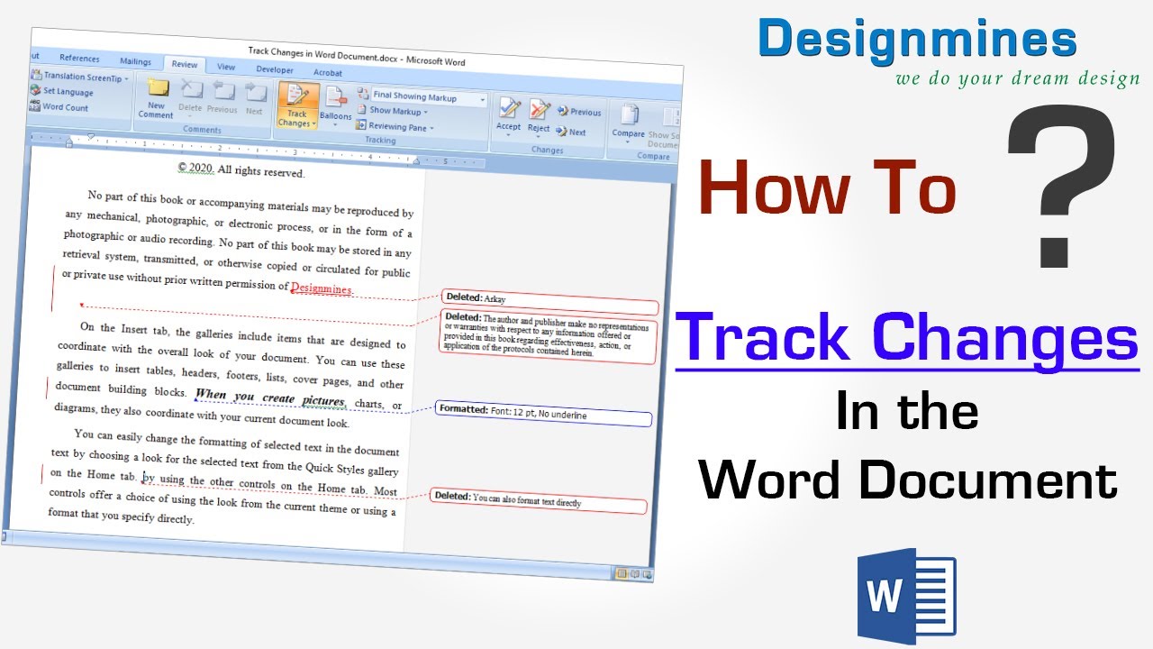 How to Track the Changes in Word Document, Track Changes in Word Document, Track Changes in Word