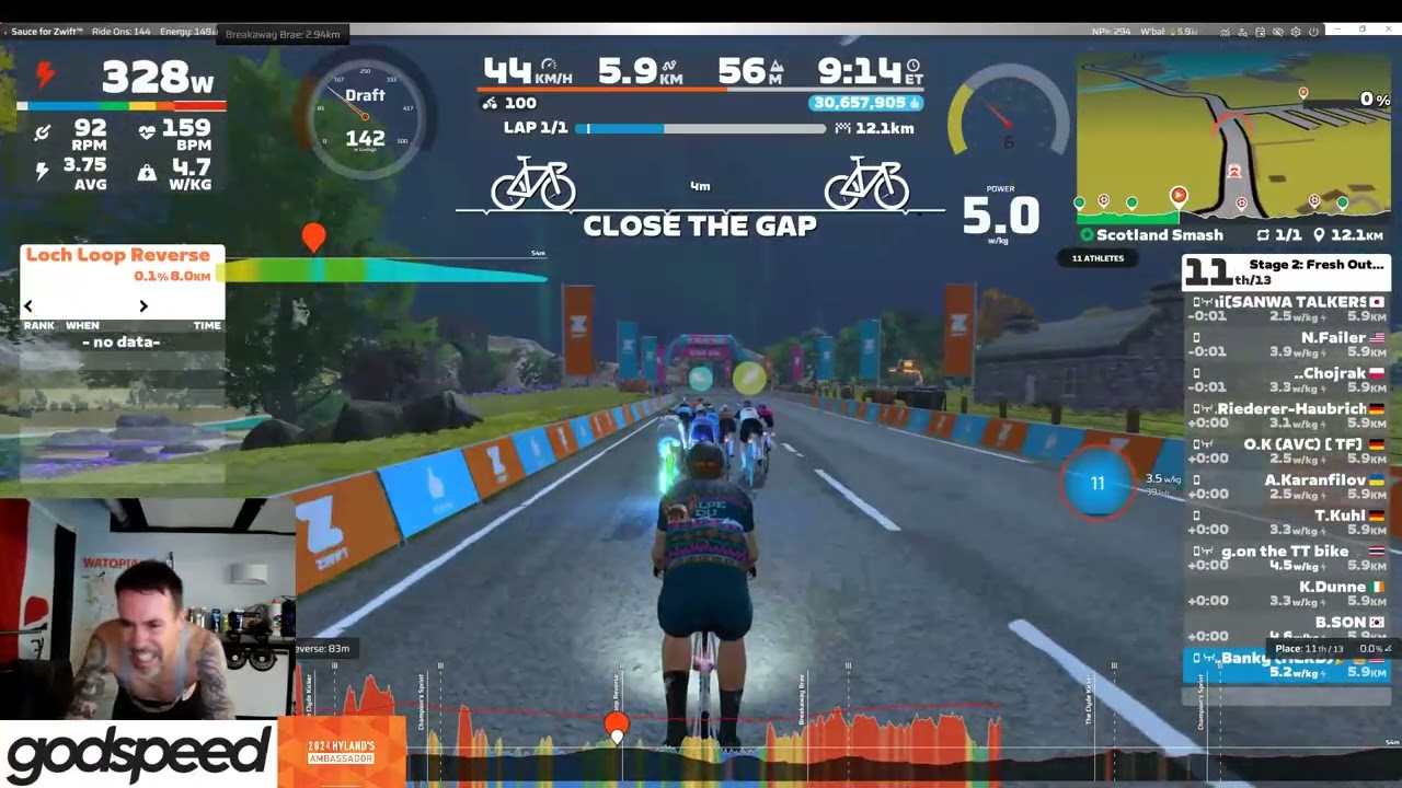 Zwift Stage 2: Fresh Outta '25: Scotland Smash Today 07:10 1 Laps   18 km
