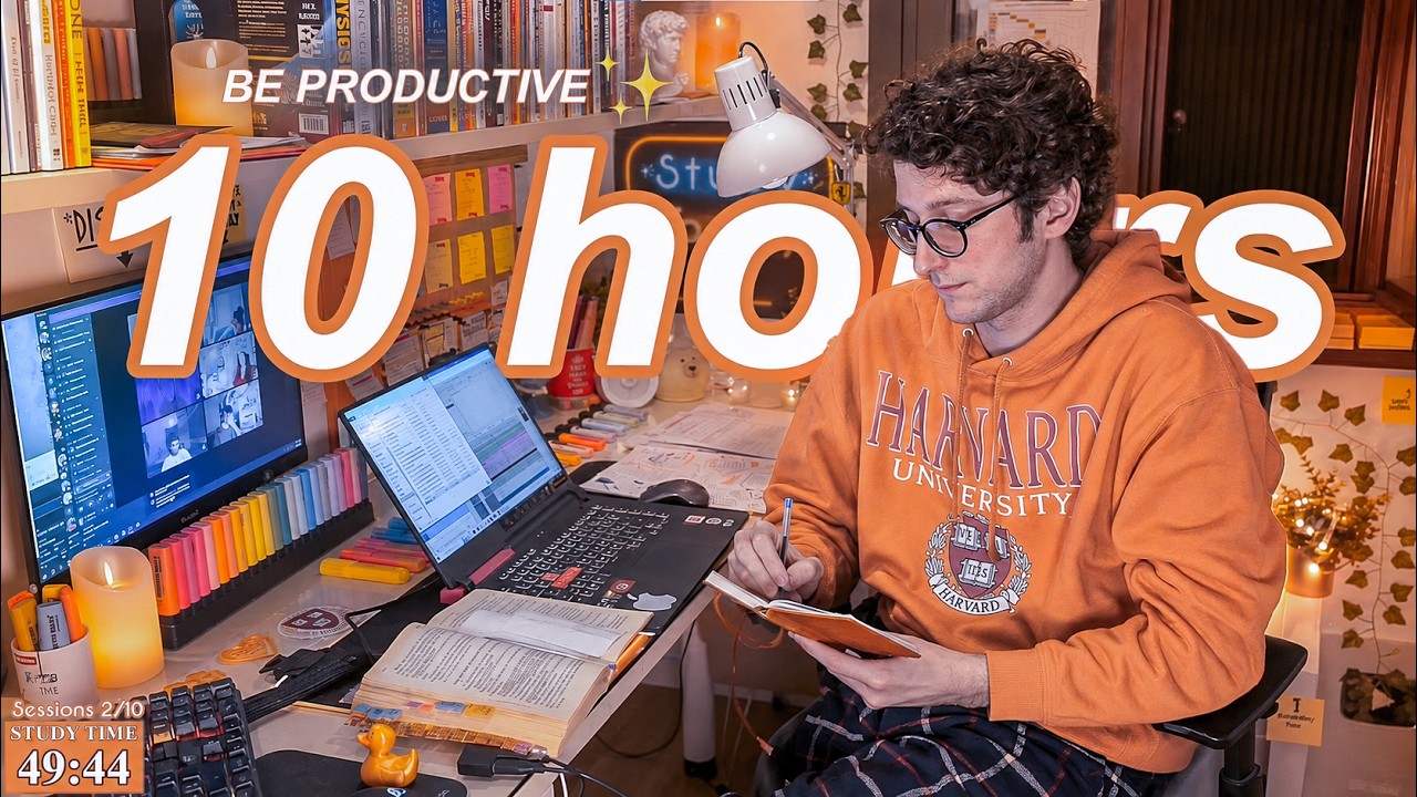 STUDY WITH ME LIVE | 10 HOURS ✨ Harvard Alumnus, Chill Work With Me, Rain Sounds, Pomodoro Timer