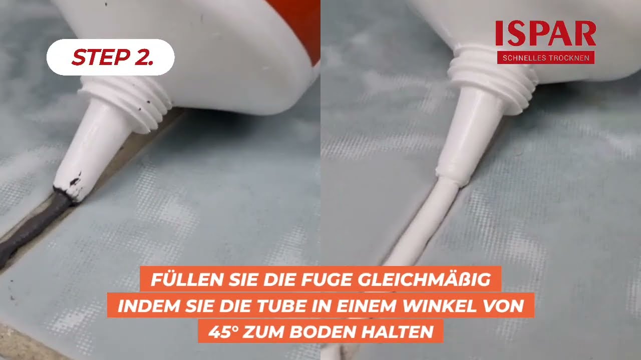 ISPAR Fugen Reparatur Set f&uuml;r Fliesenfugen mit Spachtel und Schwamm, Reparaturm&ouml;rtel, Fliesenm&ouml;rtel