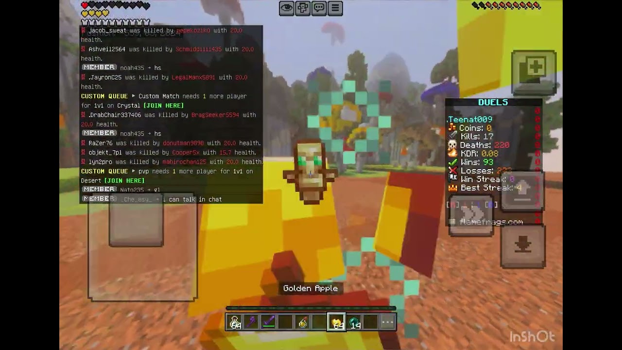	I Play  Smp duels and crytal in mc ￼