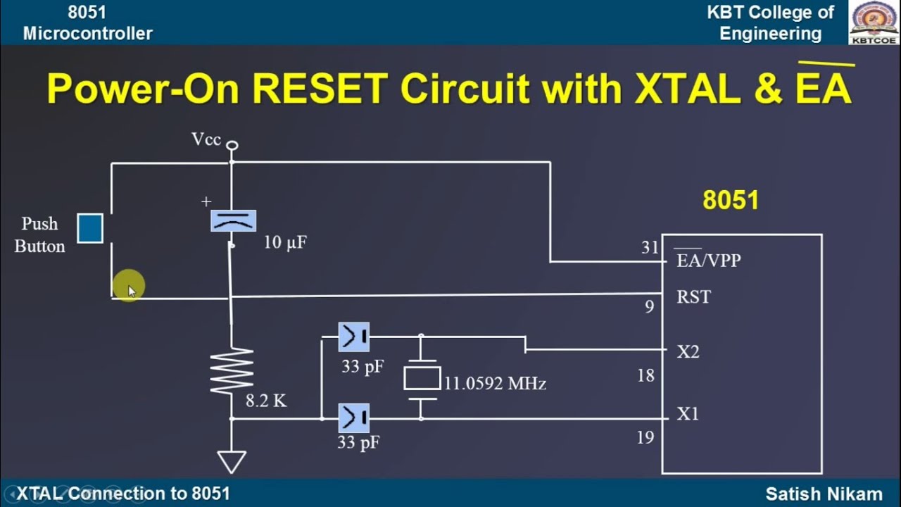 Reset Circuit and Power on Reset circuit of 8051 Microcontroller