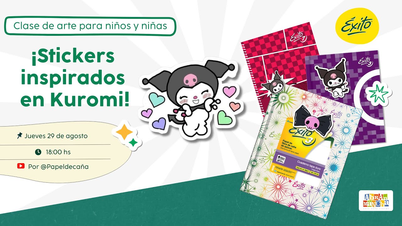 Clase de arte para niños y niñas. ¡Stickers inspirados en Kuromi!