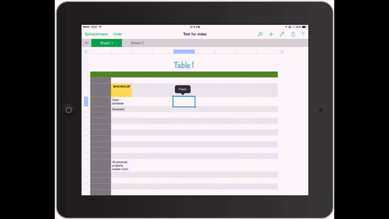 Numbers for iPad: How to Copy and Paste with Spreadsheets on iPad