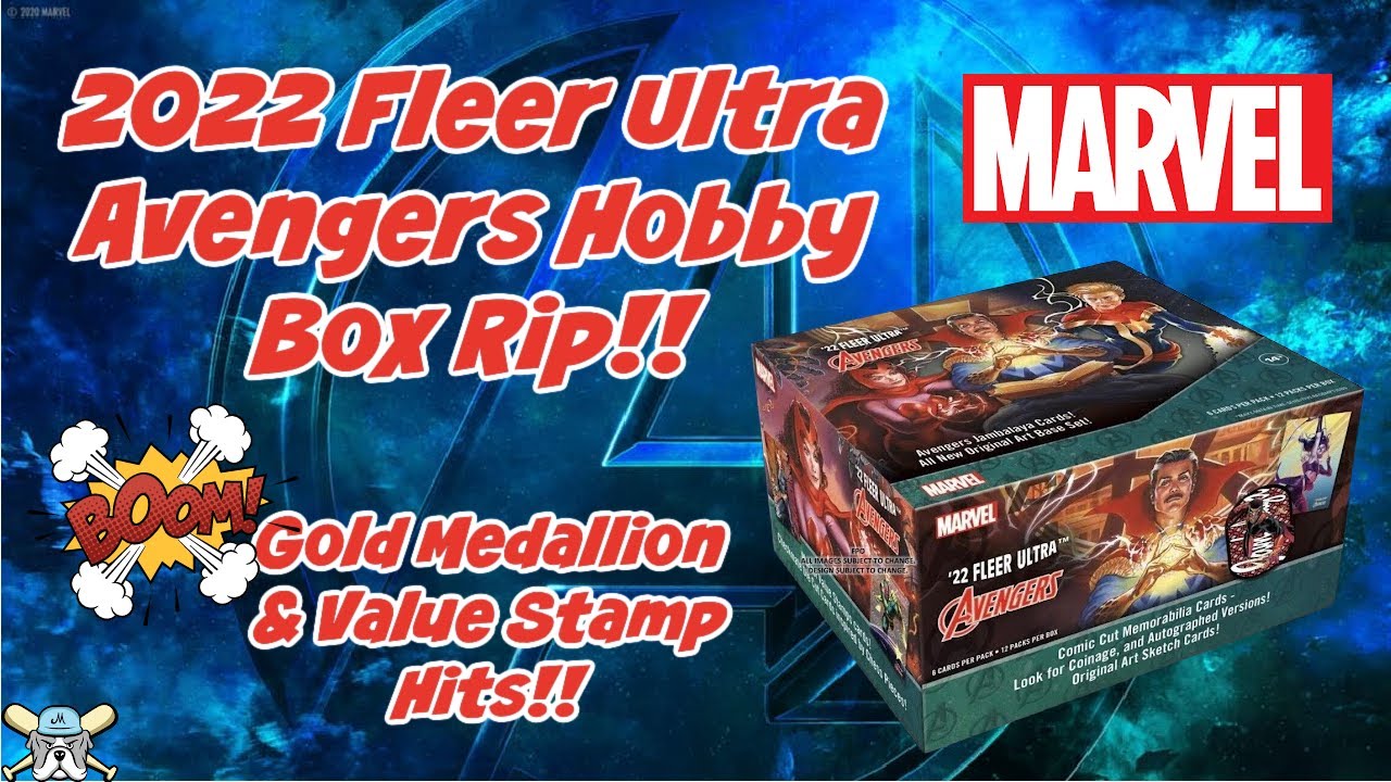 2022 Marvel Fleer Ultra Avengers Hobby Box Rip! Золотой медальон и ценная марка — хиты продаж!