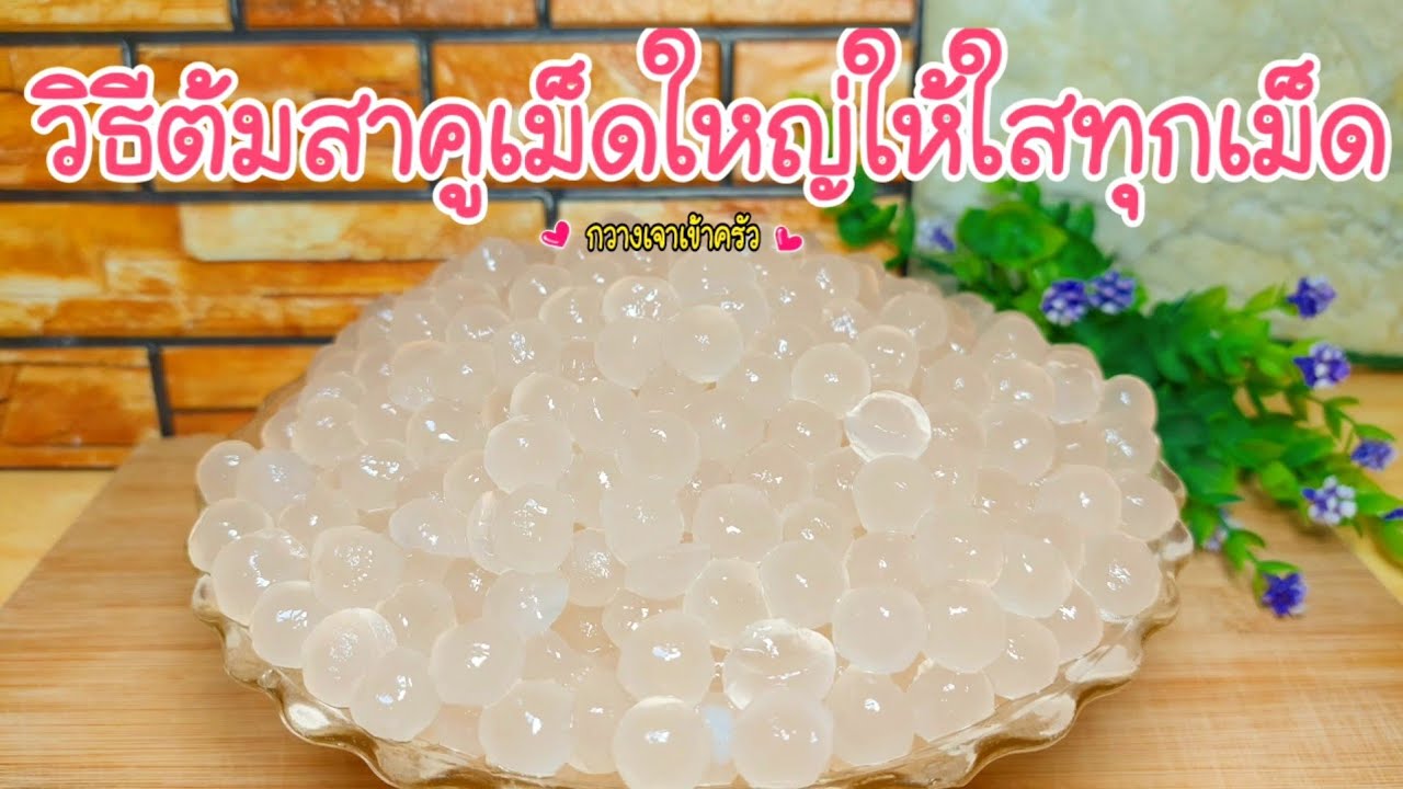 วิธีต้มสาคูเม็ดใหญ่ให้สุกใสทุกเม็ด  ง่ายกว่าที่คิด เคล็ดลับแม่ค้า  #กวางเจาเข้าครัว