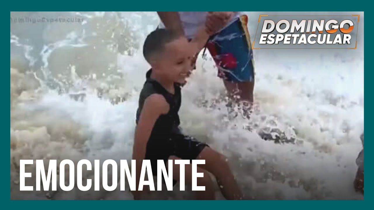 Menino com alergia à água consegue medicação e realiza o sonho de conhecer o mar