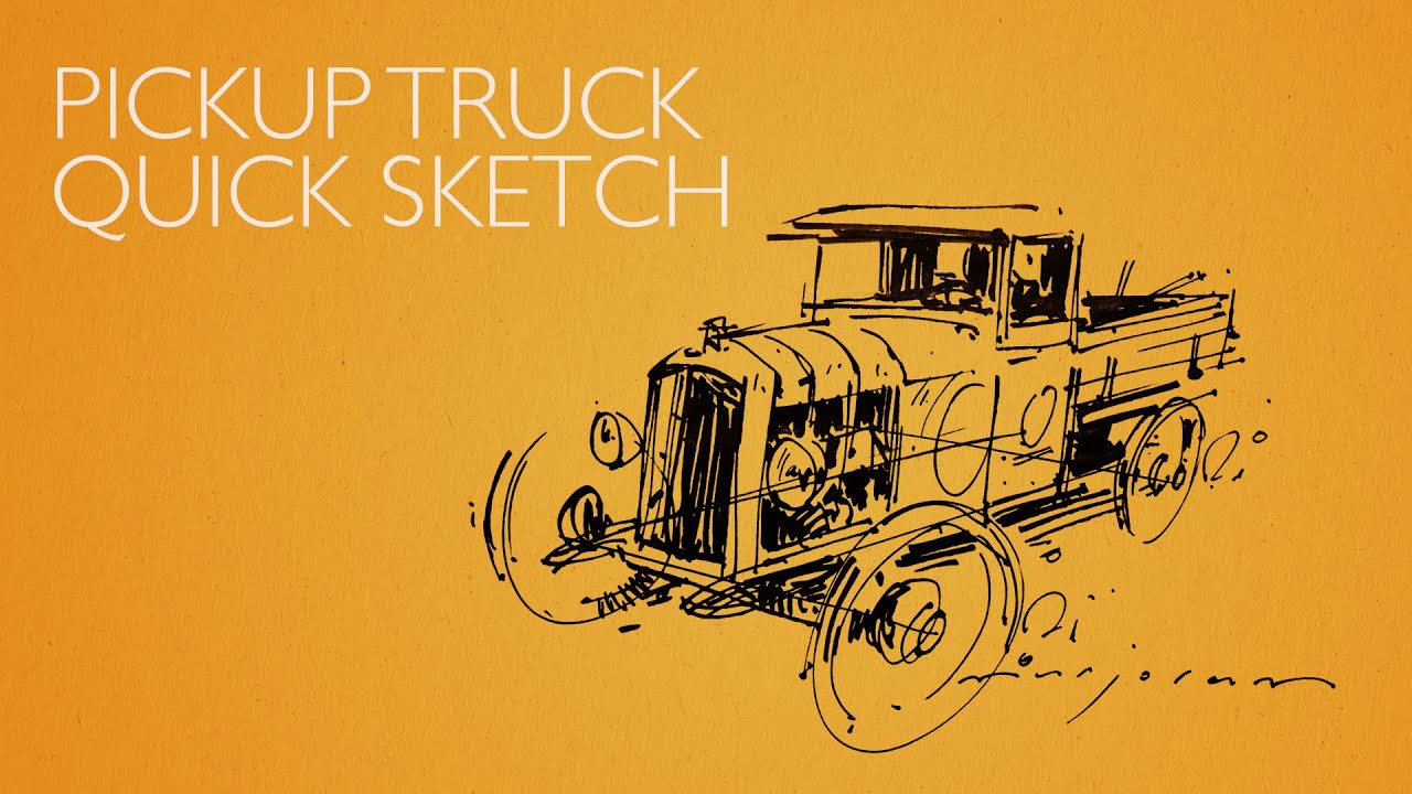 Pickup truck quick sketch - Duke 209, Fude nib