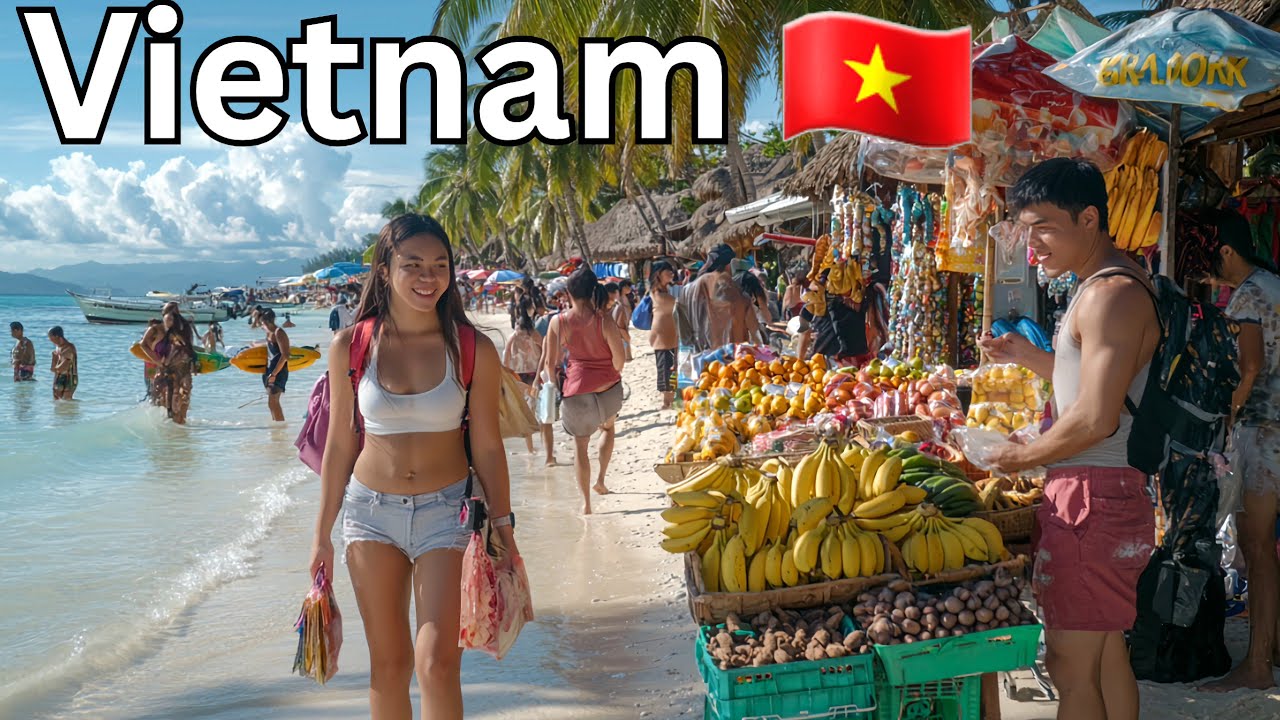 🇻🇳🌴🥥 DA NANG BEACH: Popular Digital Nomad Hotspot in Vietnam 🌴⛱️🇻🇳 BEACH + WIFI + FREEDOM, 4K HDR