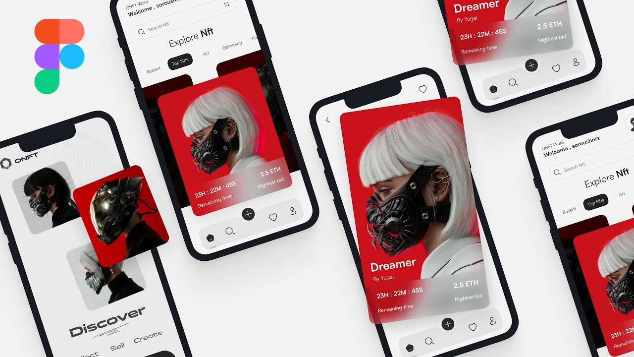 NFT Marketplace App Design Figma Step By Step In 20 Minute | UI/UX Tutorials | Figma Tutorials