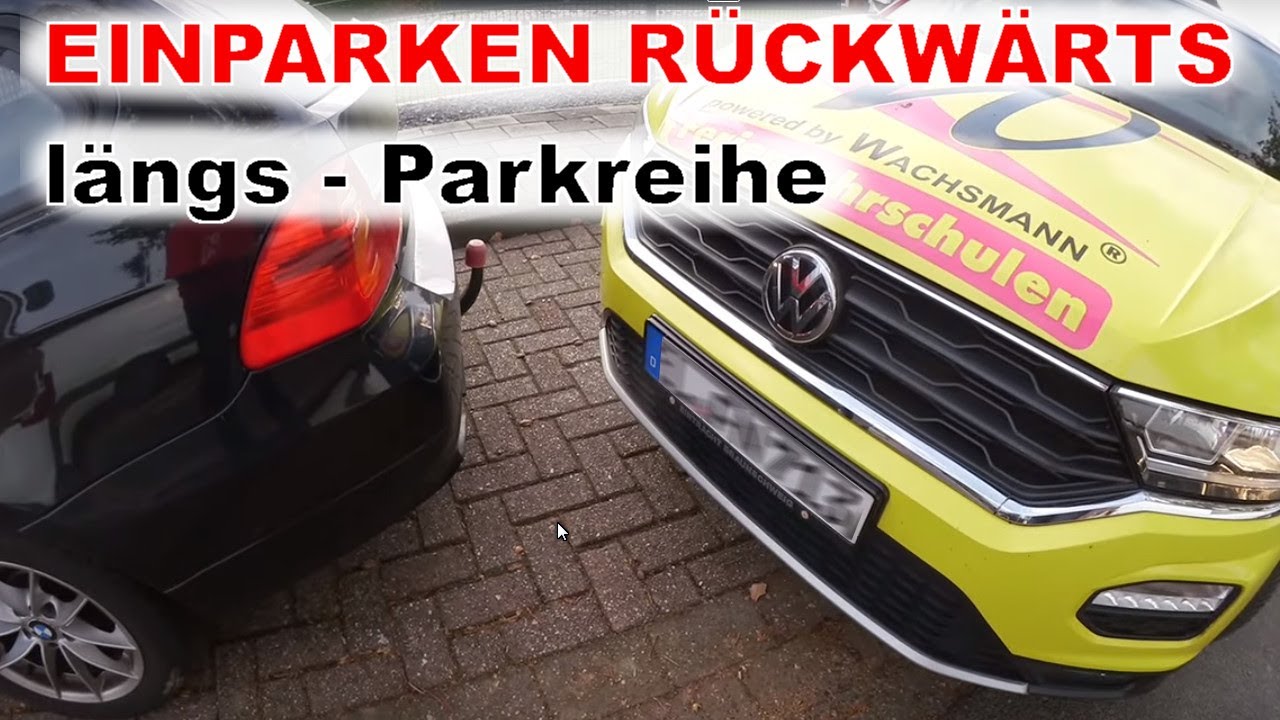 Einparken Teil 2/4 am Bordstein,  Parkreihe. Parken inkl. Korrektur