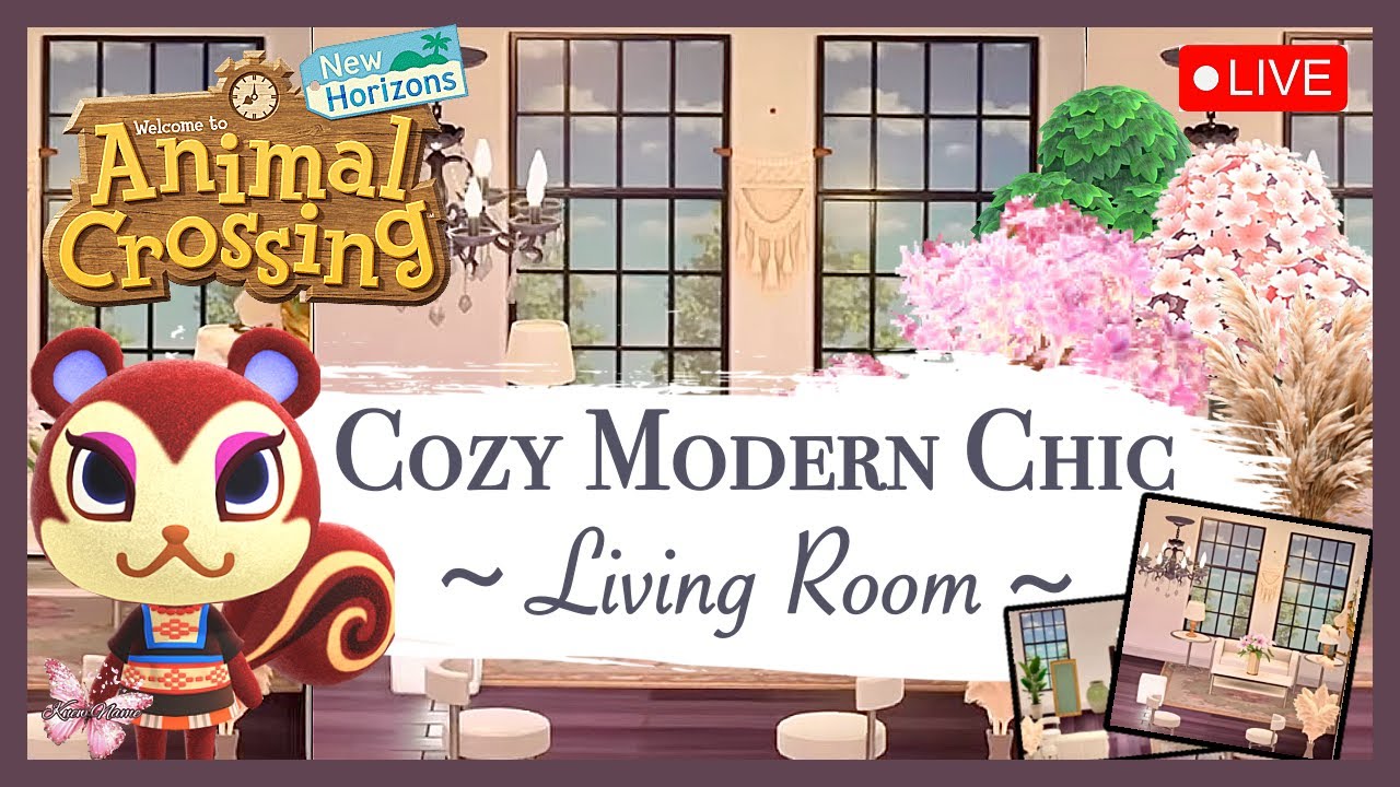 My Cozy Modern Chic Living Room Design Pt. 2 [Animal Crossing: New Horizons]