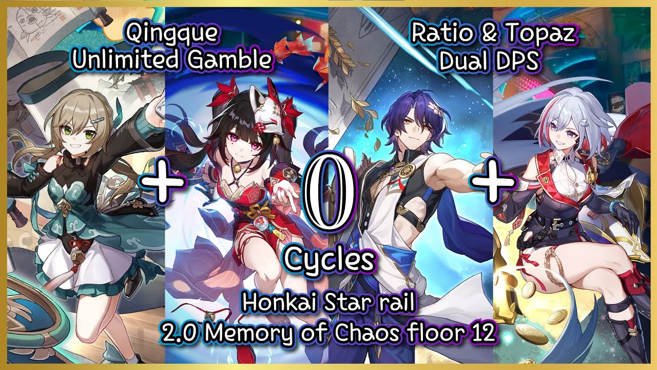 [HSR] : 2.0 MoC12 E0S0 Sparkle x Qingque & E0S1 Dr.Ratio x Topaz 0 Cycles Both Side Showcase!